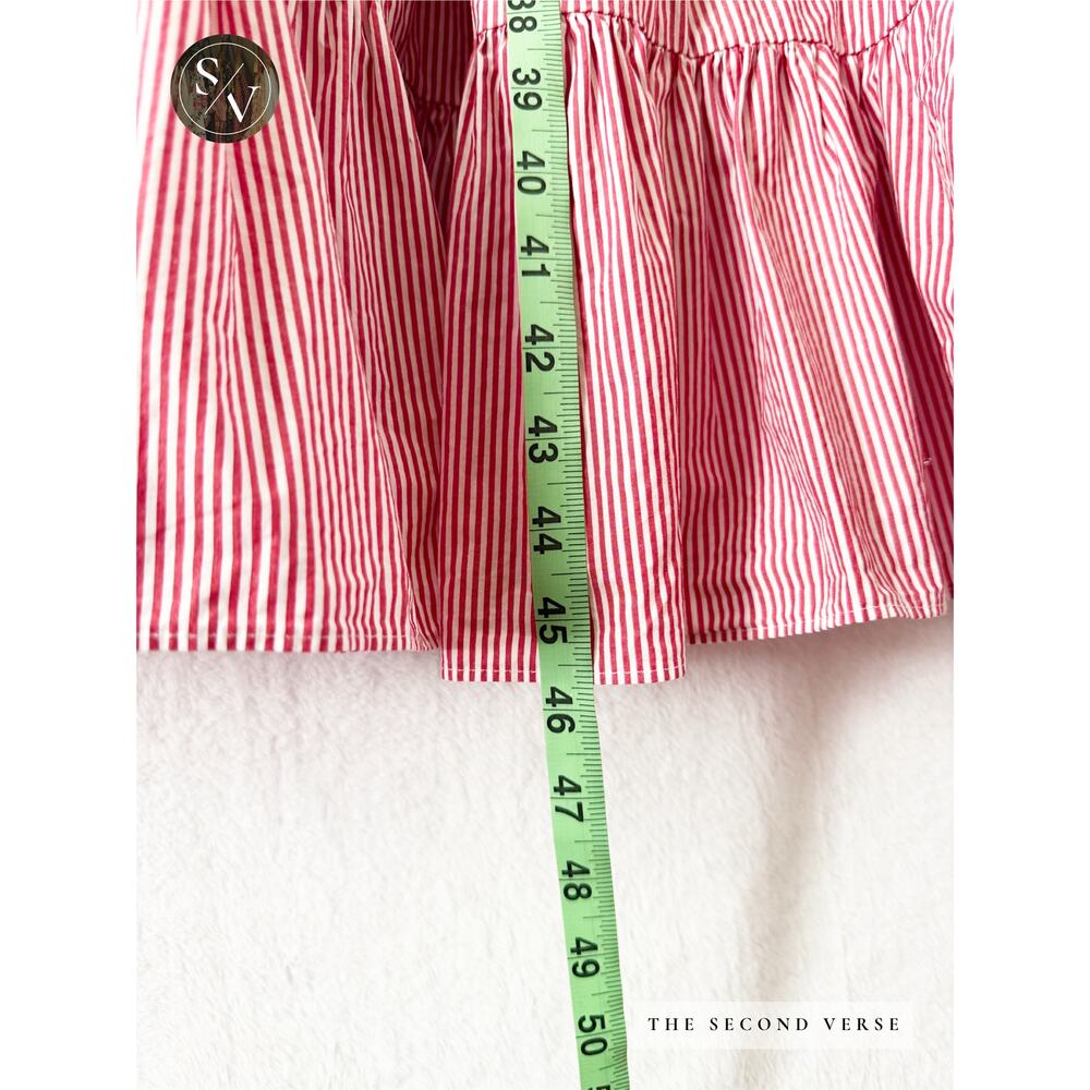 J. Crew Spaghetti Strap Stripe Red White Dress Size 10 - Picture 8 of 11